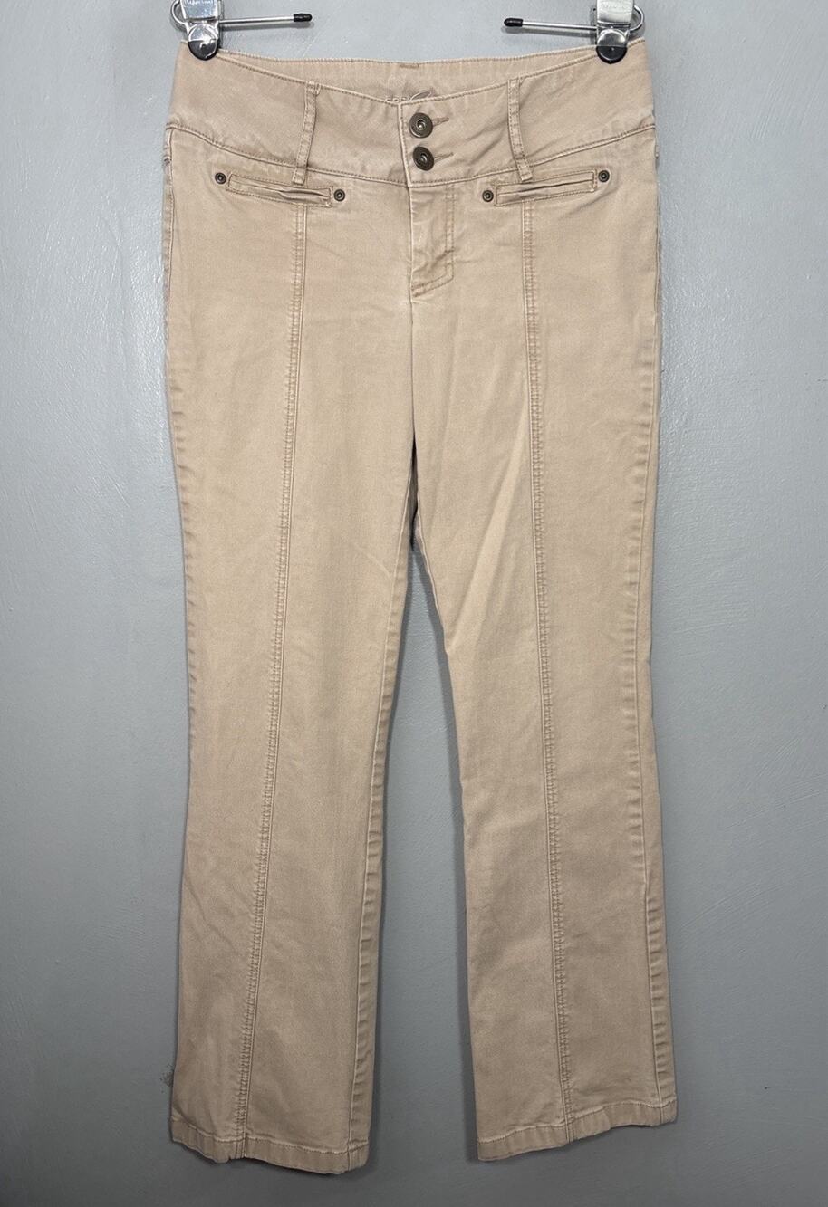 Riders Copper Jeans Size 9 10 Khaki Stretch Denim Low Rise Straight 2000s Y2K